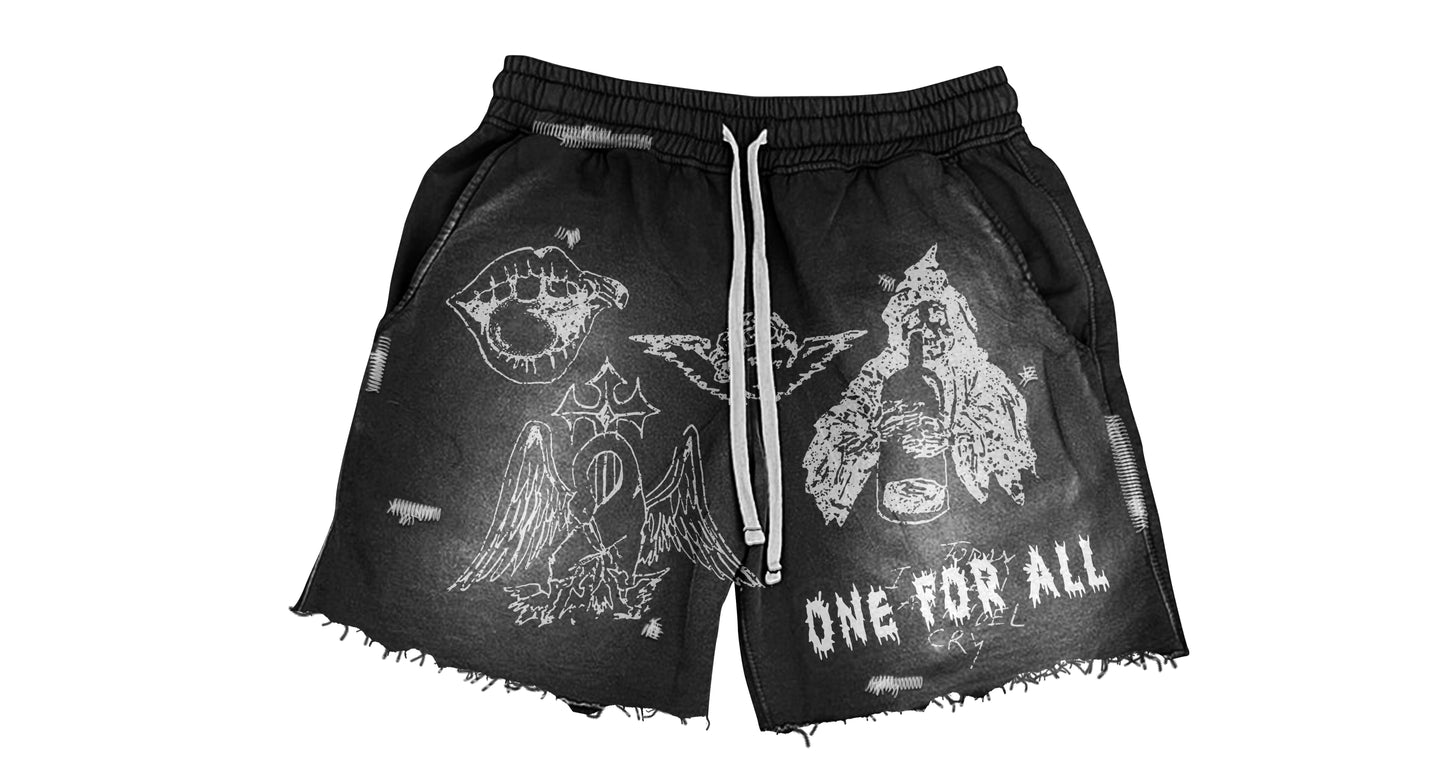 Hell USA Distressed Shorts